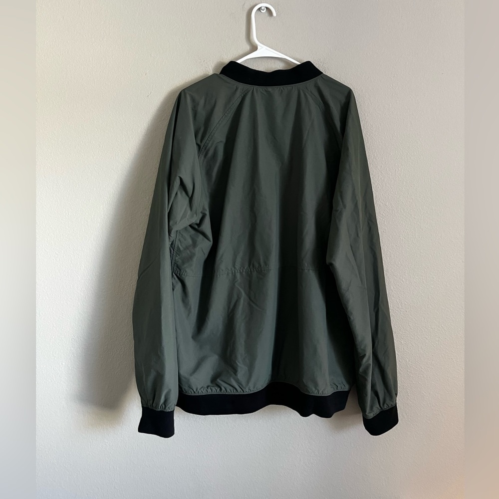 LL BEAN Mens XL TALL Green Windbreaker Jacket Full Zip Fleece Lined - Picture 3 of 5
